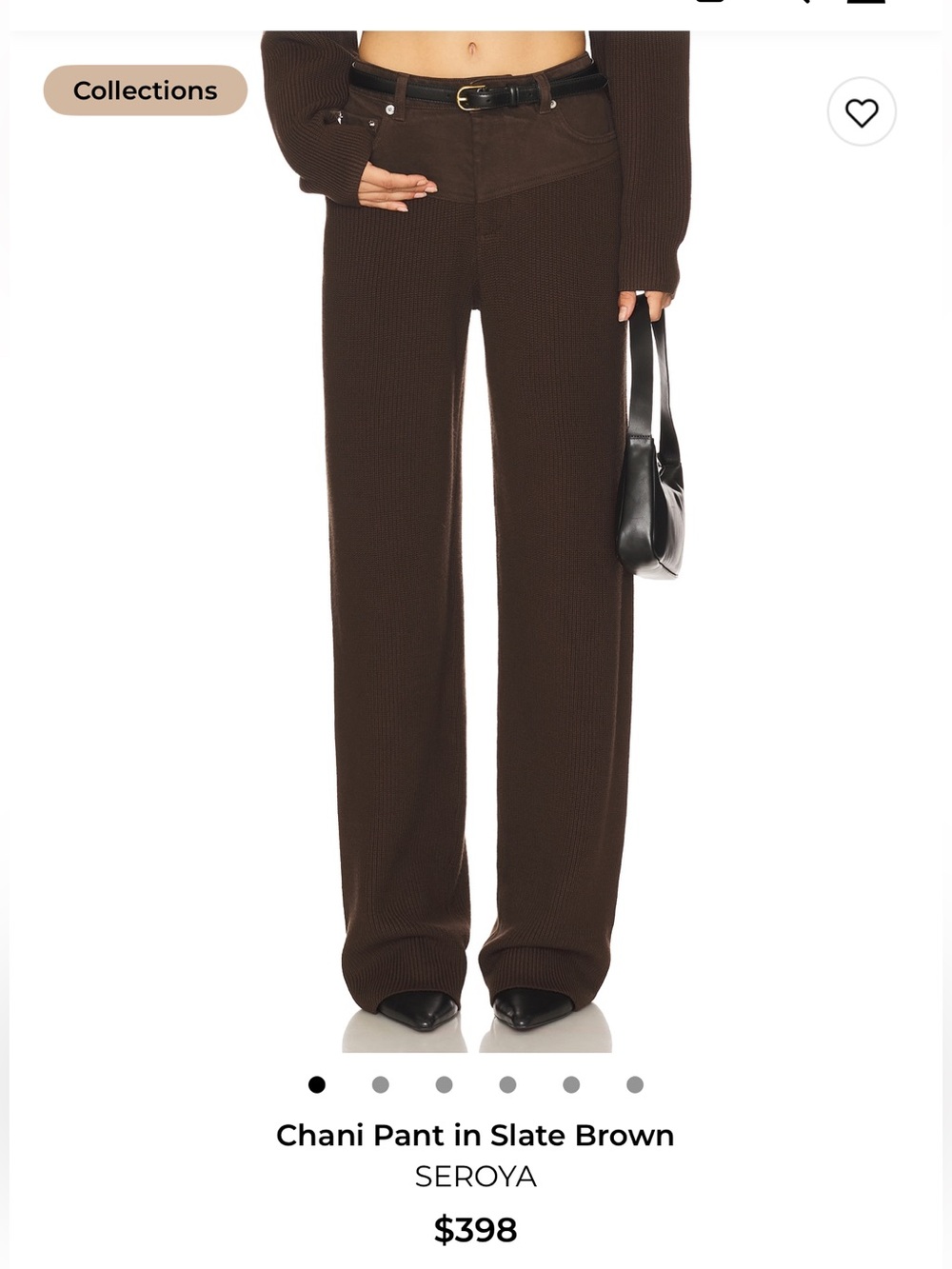 Chani Wide-Leg Pant in Slate Brown by SEROYA